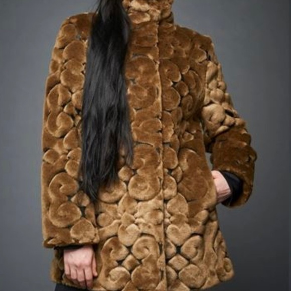 FURIOUS Fur® ‘Filigree’ Swing Coat (Women’s Small, Brown) NEW WITH TAGS - Picture 1 of 9